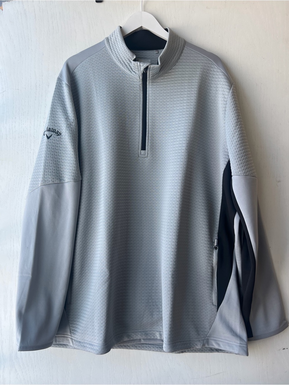Callaway Opti-Dri Men's 3XL Gray 1/4 Zip with Pockets Outdoor Golf Pullover